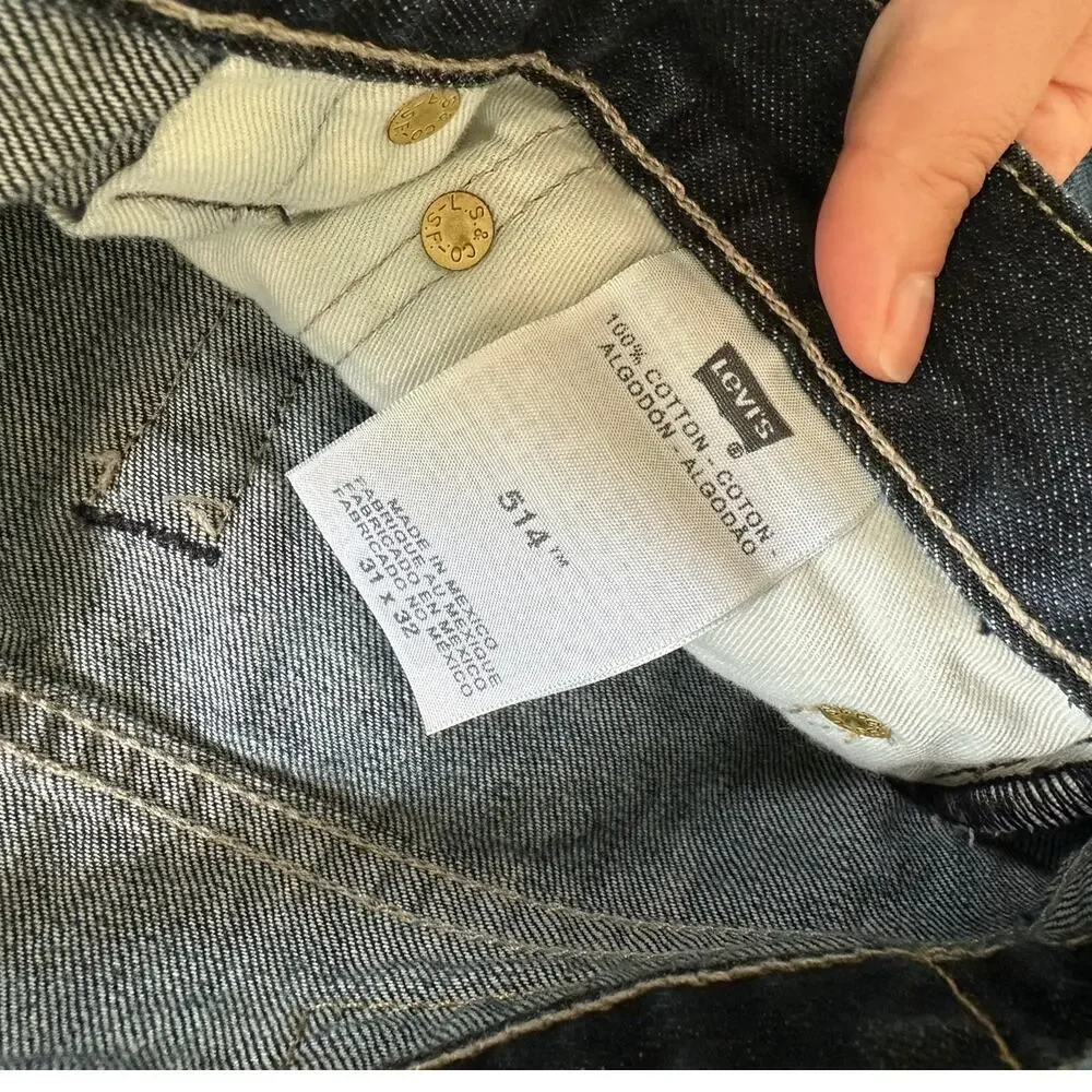 Levi's 514 Straight Dark Wash Jeans Size 31x32